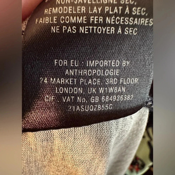 Anthropologie VANESSA VIRGINIA SILK BLEND Sheath A line Floral Dress MD Pockets - Picture 15 of 15